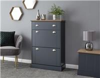 GFW Kendal 2 Tier Shoe Storage Cabinet - Blue