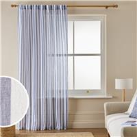 Argos Home Stripe Tab Top Sheer Voile Curtain - Blue - 140x137cm