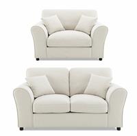 Argos Home Harry Fabric Chair & 2 Seater Sofa - Natural