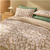 Habitat Cotton Textured Stem Leaf Beige Bedding Set - Double