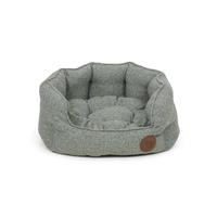Petface Sage Herringbone Oval Bed - Medium