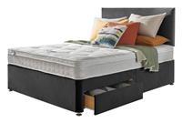 Silentnight Travis Double Ortho 2 Drawer Divan Bed- Charcoal