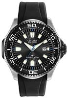 Citizen Eco-Drive Men's Dive Black Silicone Strap Watch