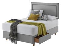 Silentnight Toulouse Small Double 2 Drawer Divan Set - Grey