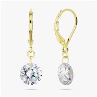 Revere 9ct Gold Plated Silver Cubic Zirconia Drop Earrings