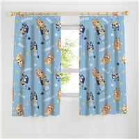 Bluey Celebrate Pencil Pleat Curtains - Blue - 168x137cm