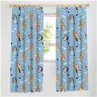 Bluey Celebrate Pencil Pleat Curtains - Blue - 168x183cm