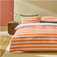 Habitat Bright Stripe Orange Bedding Set - King size