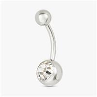 Revere Surgical Steel Clear Crystal Belly Bar
