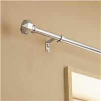 Argos Home Extendable Metal Octagon Satin Nickel Curtain Pole - 165 -300cm
