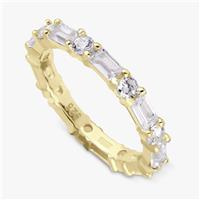 Revere Gold Plated Silver Baguette Eternity Ring- Medium