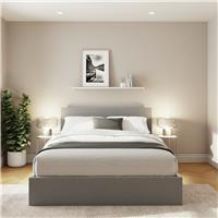 GFW End Lift Double Velvet Ottoman Bed - Grey