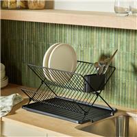 Argos Home X-shaped Cross Dish Rack - Black