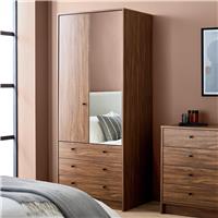 Argos Home Malibu 2 Door 3 Drawer Mirror Wardrobe - Walnut