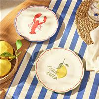 Argos Home Med Coastal 2 Piece Stoneware Side Plates - Cream