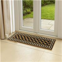 Mighty Mats Chequerboard Black Patio Doormat - 40x120cm