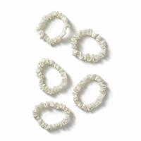 Freedom Cream Ruched Thin Scrunchies - Pack of 5