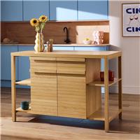 Habitat Leif Solid Wood Kitchen Island - Natural