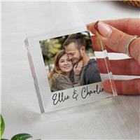 Personalised Message Photo Upload Glass Ornament