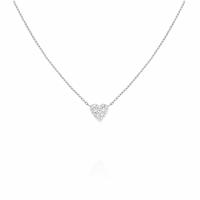 Rosefield Rhodium Plated Pave Crystal Heart Necklace