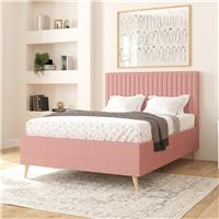 Aspire Grant Small Double Ottoman Bed Frame - Blush Pink