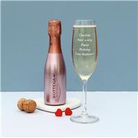 Personalised Message Flute Bottega Prosecco - Rose Gold