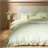 Argos Home Ruffle Trim Sage Bedding Set - Single