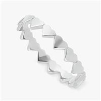 Revere Sterling Silver Heart Band Ring - Small