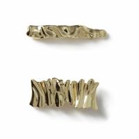 Freedom 2pk Gold-tone Molten Metal Hair Slides