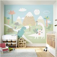 Origin Murals Dinosaur Land Pale Green Wall Mural