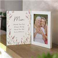 Personalised Message Wooden Floral Photo Frame - 6x4cm