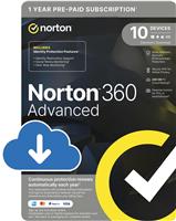 Norton 360 Advanced 10 Devices, 1 Year with 200GB Backup