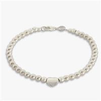 Revere Sterling Silver White Pearls Heart Bracelet