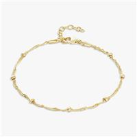 Revere Yellow Gold Plated Dotted Singapore Bracelet
