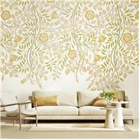 Origin Murals Cascading Rosehip Gold and Olive Wall Mural