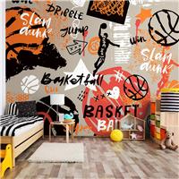 Origin Murals Graffiti Basketball Orange Wall Mural