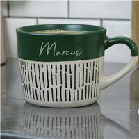 Personalised Message Name Only Dipped Ceramic Mug - Green