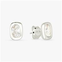 Revere Sterling Silver White Cubic Zirconia Stud Earrings