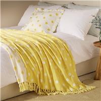 Argos Home Polka Dot Woven Throw - Yellow - 150x125cm