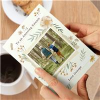 Personalised Message Wild Flowers Photo Upload Card