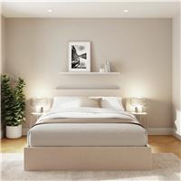 GFW End Lift Kingsize Velvet Ottoman Bed - Natural