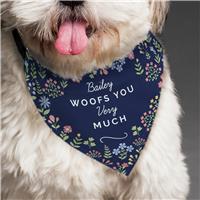 Personalised Message Floral Dog Bandana
