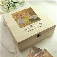 Personalised Message Photo Memory Wooden Box
