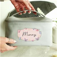 Personalised Message Name Only Butterfly Design Toiletry Bag