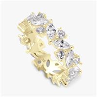 Revere Gold Plated Silver Marquise Eternity Ring - Medium