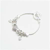 Lipsy Sparkling Crystal Heart Charm Bracelet