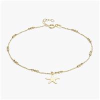 Revere 9ct Gold Plated Sterling Silver Starfish Anklet