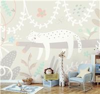 Origin Murals Sleeping Jungle Leopard Grey Wall Mural