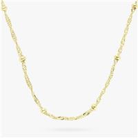 Revere 9ct Gold Plated Silver Dotted Singapore Necklace