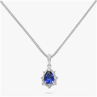 Revere Sterling Silver Sapphire Stone Pendant Necklace